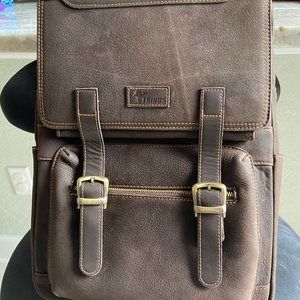 Butter soft suede, chocolate brown backpack/laptop bag; UnUsed!